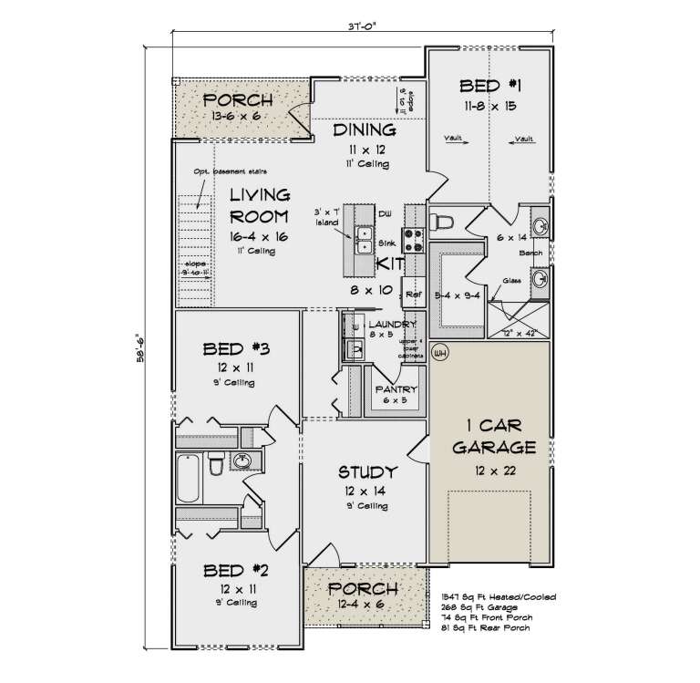 House Plan House Plan #34058 Drawing 1