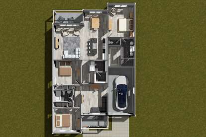 Overhead Floor Plan for House Plan #4848-00499