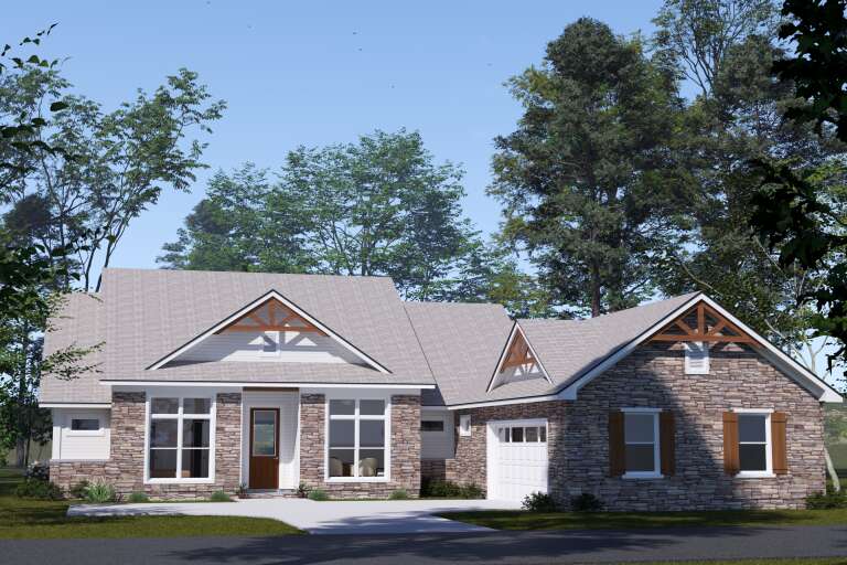 House Plan House Plan #34059 Angled Front Elevation