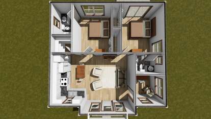 Overhead Floor Plan for House Plan #4848-00501