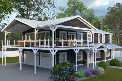 Lake Front House Plan #2802-00434 Elevation Photo