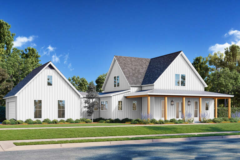 House Plan House Plan #34065 Angled Front Elevation