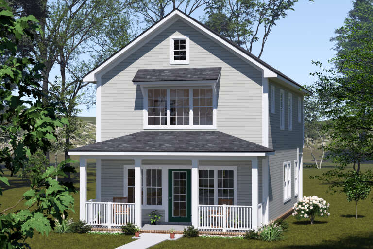 House Plan House Plan #34067 Angled Front Elevation