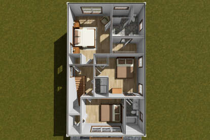 Overhead Second Floor for House Plan #4848-00504