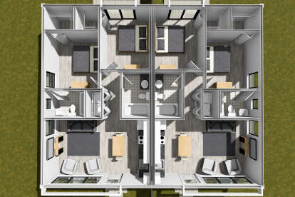 Overhead First Floor for House Plan #4848-00505
