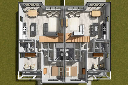Overhead First Floor for House Plan #4848-00507