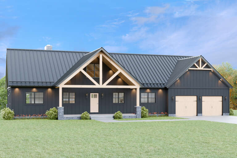 House Plan House Plan #34071 Angled Front Elevation