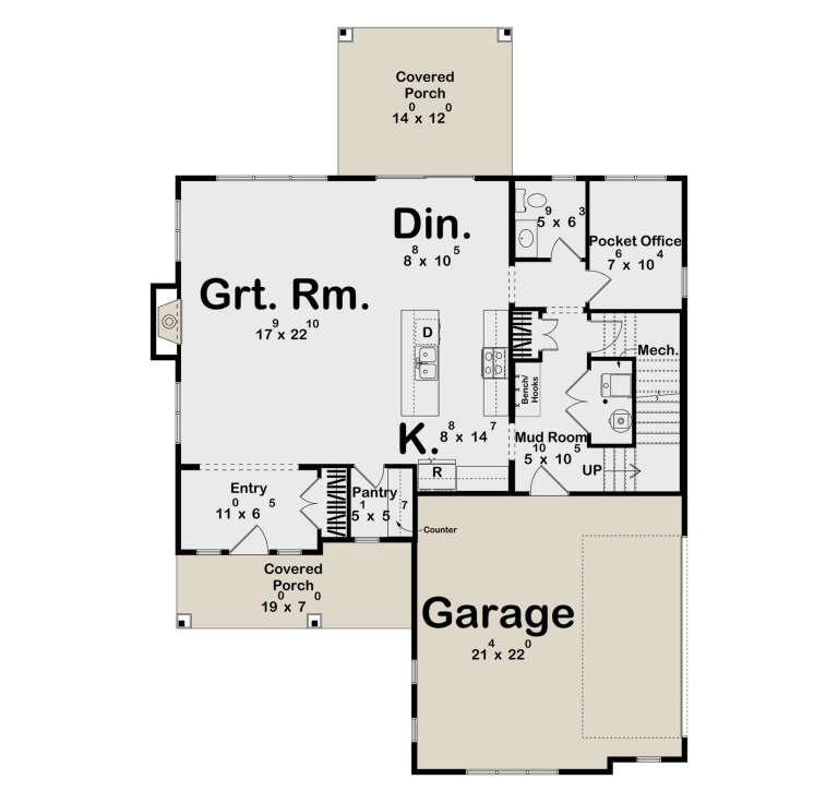 House Plan House Plan #34073 Drawing 1