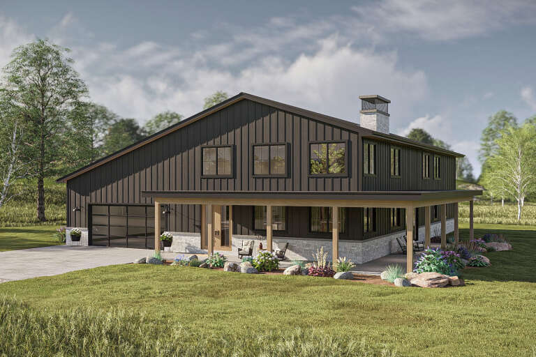 House Plan House Plan #34074 Angled Front Elevation