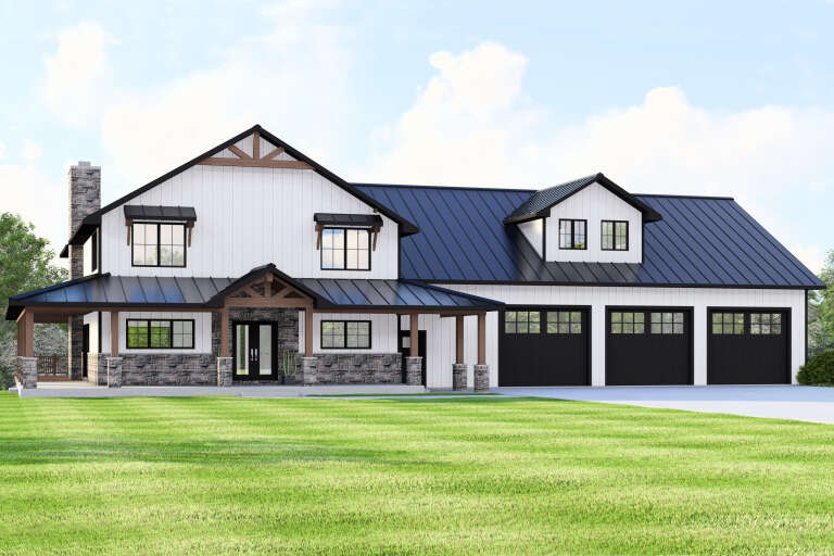 House Plan House Plan #34076 Angled Front Elevation
