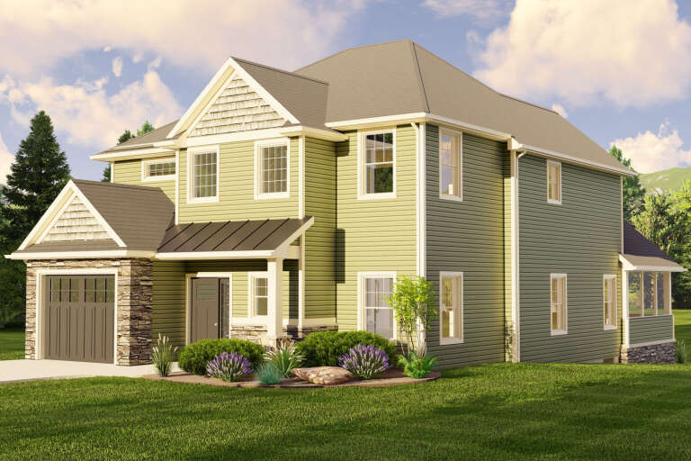 House Plan House Plan #34077 Angled Front Elevation