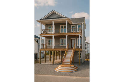 Coastal House Plan #8816-00006 Elevation Photo