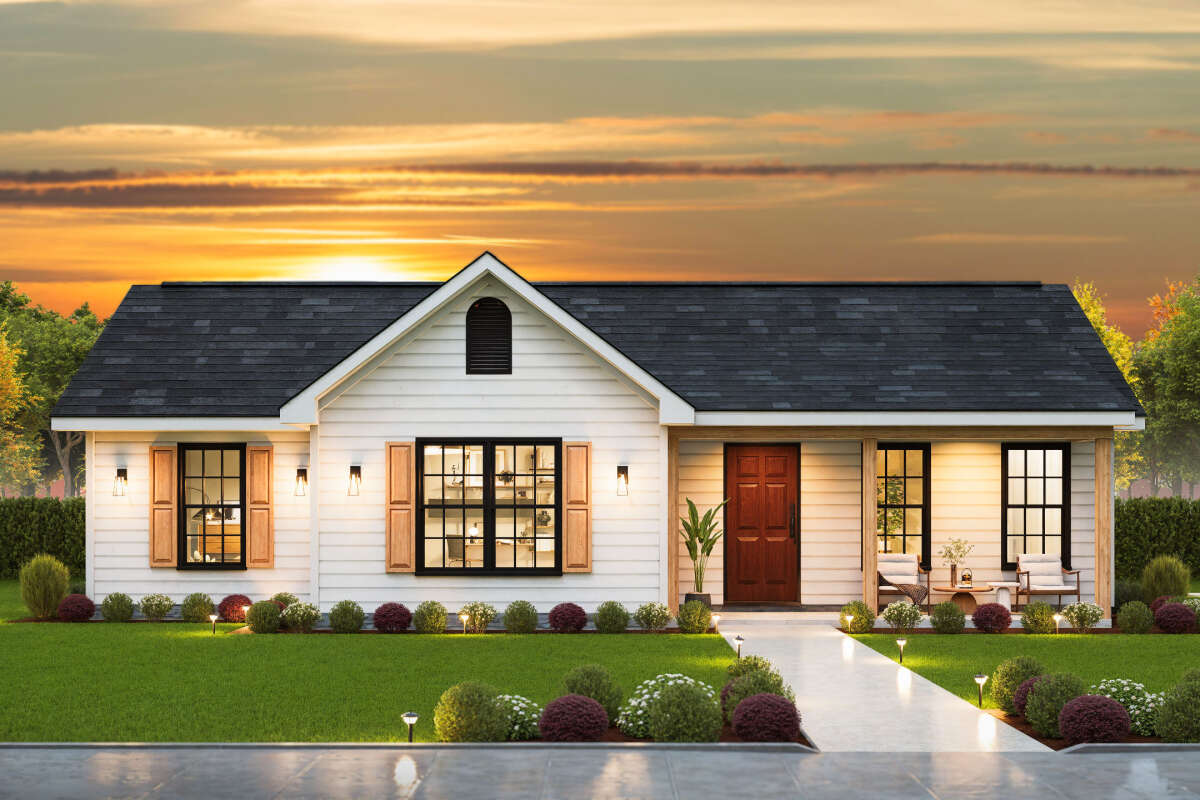 Country Plan - 1,140 Square Feet, 3 Bedrooms, 2 Bathrooms | Floor Plan  #699-00466 | America's Best House Plans, image size:1200x800