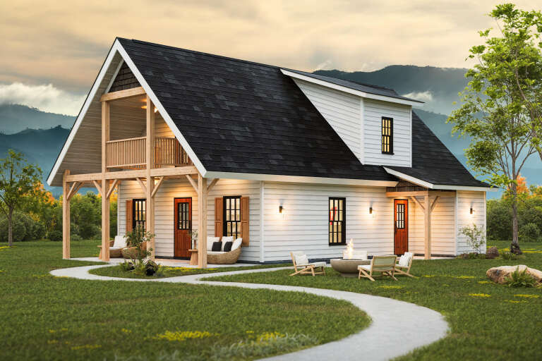 House Plan House Plan #34091 Angled Front Elevation