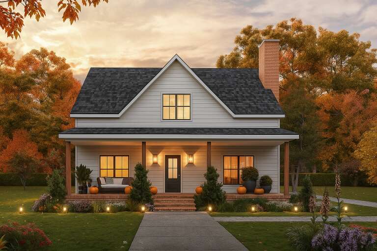 House Plan House Plan #34096 Front Elevation - Fall
