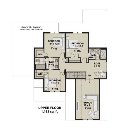 Second Floor for House Plan #098-00662