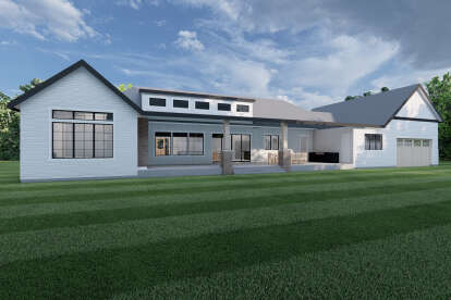 Modern Transitional House Plan #6422-00104 Elevation Photo