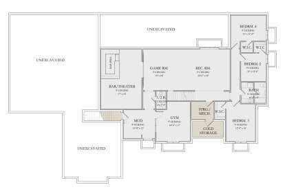 Basement for House Plan #6422-00104
