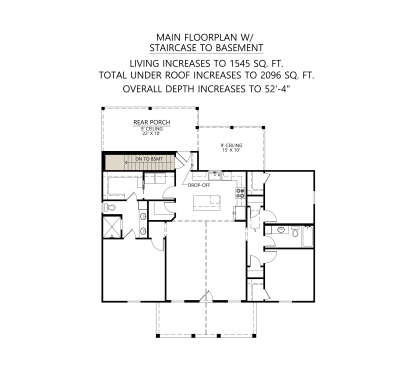 Main Floor w/ Basement Stairs Location for House Plan #4534-00146