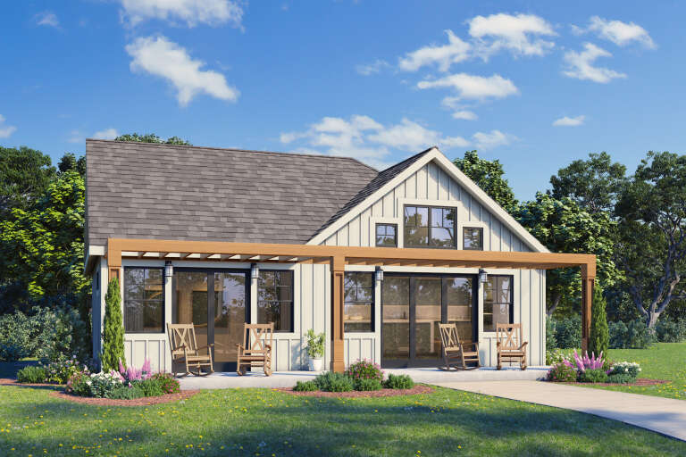 House Plan House Plan #34120 Angled Front Elevation