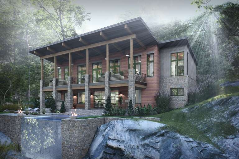 House Plan House Plan #34125 Angled Rear Elevation