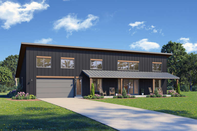 House Plan House Plan #34128 Angled Front Elevation