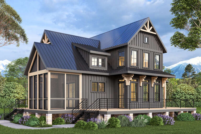 House Plan House Plan #34131 Angled Front Elevation