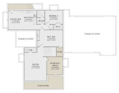 Basement for House Plan #6422-00105