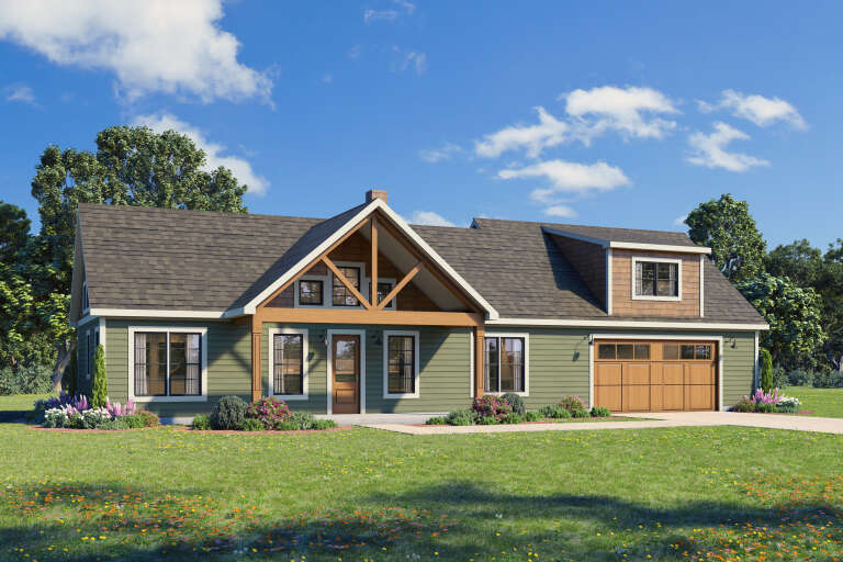 House Plan House Plan #34134 Angled Front Elevation
