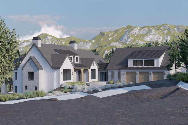 House Plan House Plan #34137 Angled Front Elevation