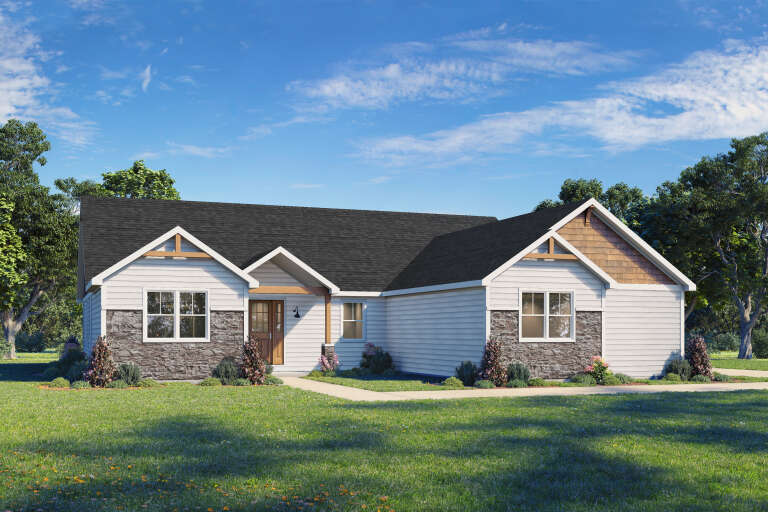 House Plan House Plan #34139 Angled Front Elevation