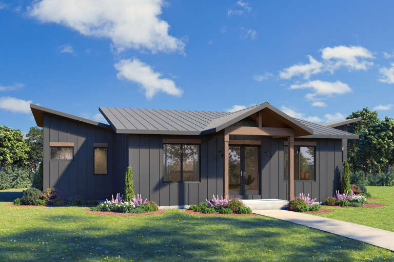 House Plan House Plan #34141 Angled Front Elevation