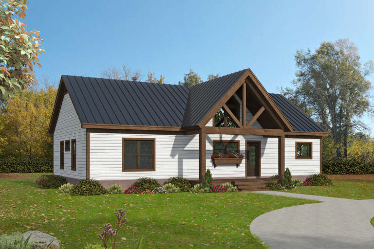 House Plan House Plan #34143 Angled Front Elevation