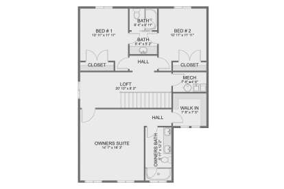 Second Floor for House Plan #2802-00436