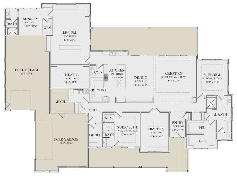 House Plan House Plan #34150 Drawing 1