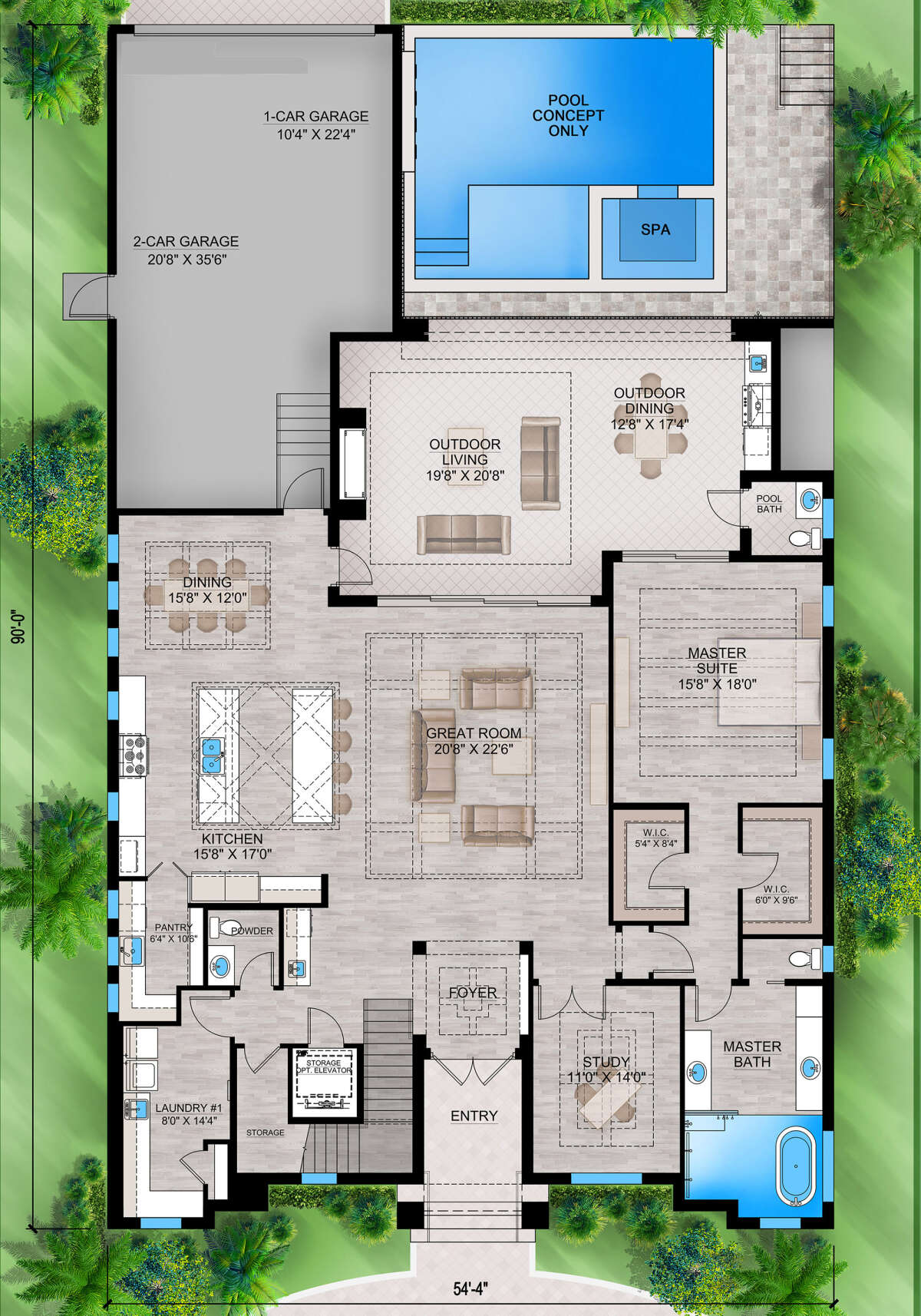 Coastal Plan - 4,734 Square Feet, 5 Bedrooms, 6 Bathrooms | Floor Plan ...