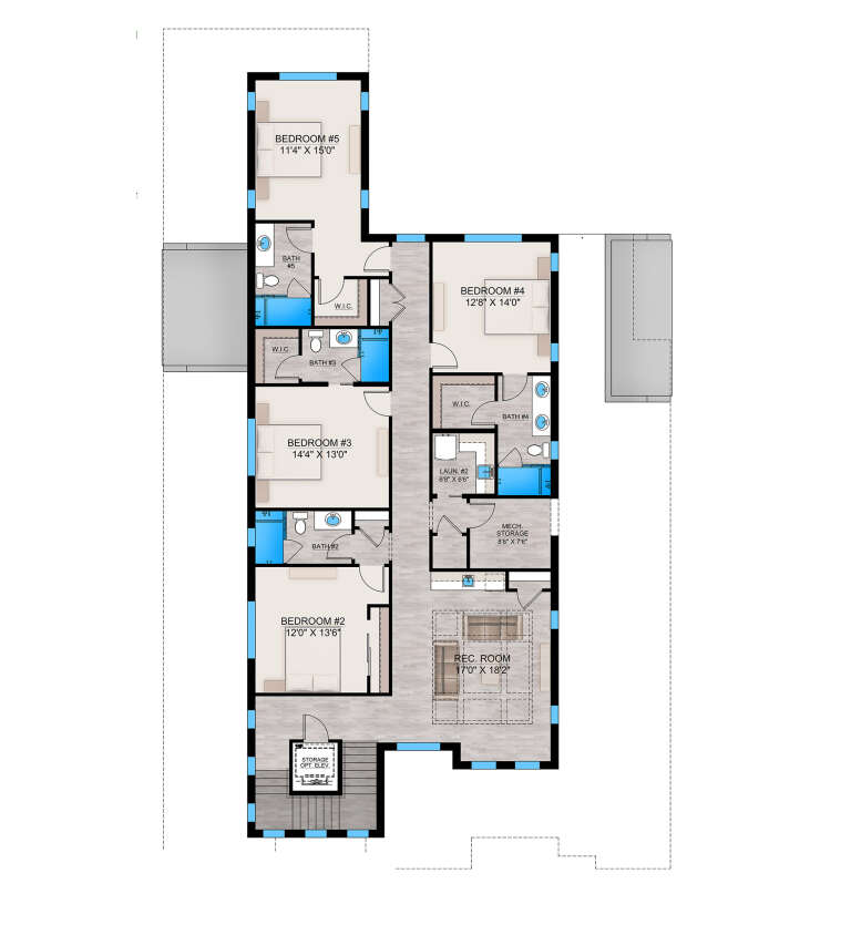 Coastal Plan - 4,734 Square Feet, 5 Bedrooms, 6 Bathrooms | Floor Plan ...