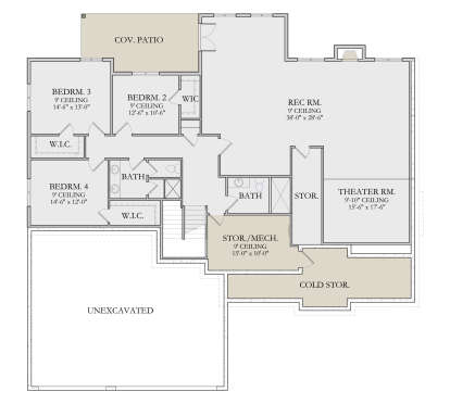 Basement for House Plan #6422-00113