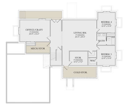 Basement for House Plan #6422-00114