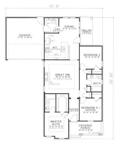 Floorplan 1 for House Plan #110-00178