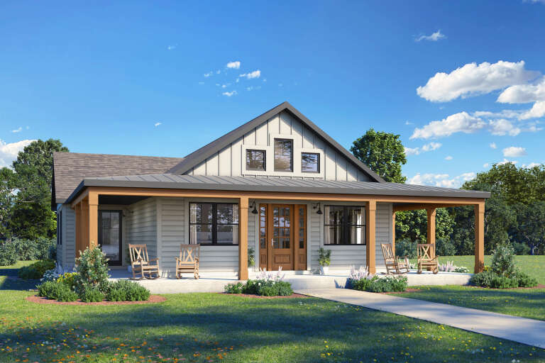 House Plan House Plan #34160 Angled Front Elevation