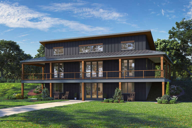 House Plan House Plan #34162 Angled Rear Elevation  