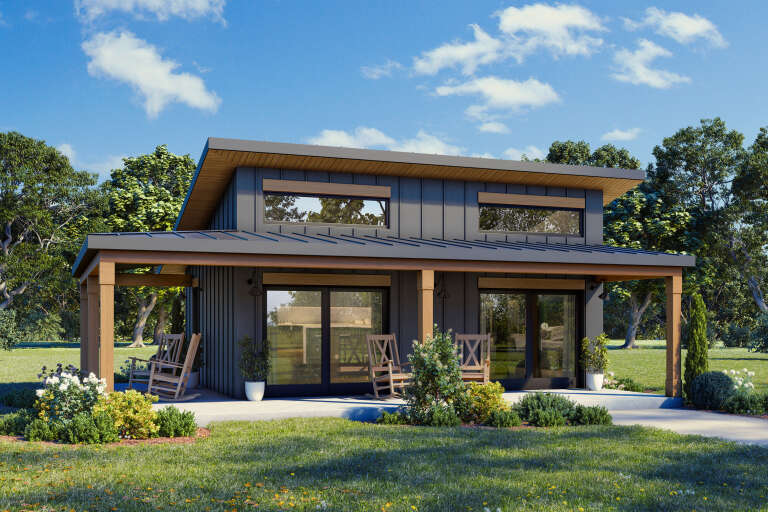 House Plan House Plan #34165 Angled Front Elevation