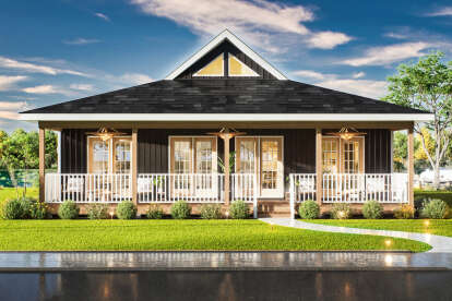 Lake Front House Plan #699-00471 Elevation Photo