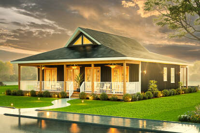 Lake Front House Plan #699-00471 Elevation Photo