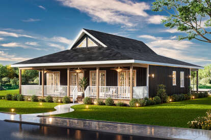 Lake Front House Plan #699-00471 Elevation Photo