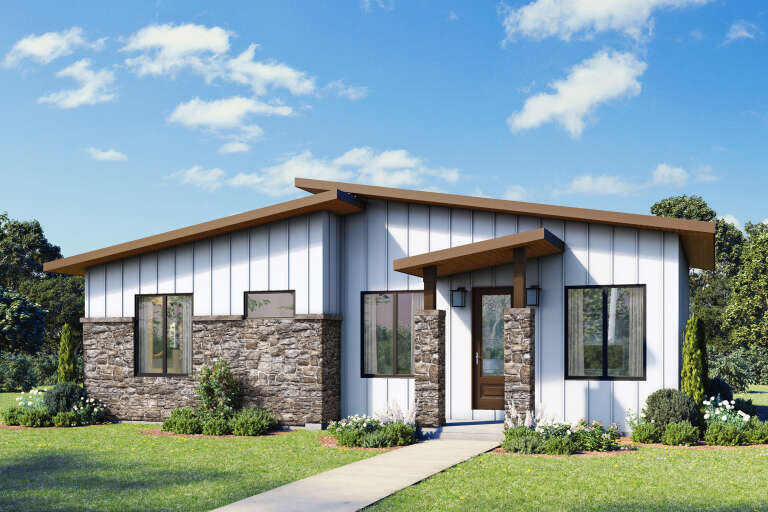 House Plan House Plan #34179 Angled Front Elevation