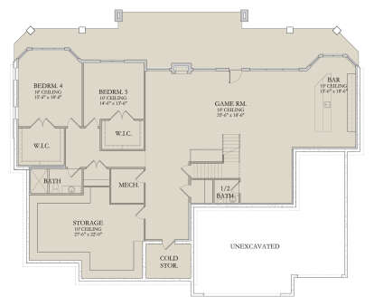 Basement for House Plan #6422-00117
