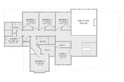 Second Floor for House Plan #6422-00118