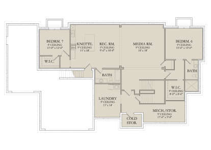 Basement for House Plan #6422-00118